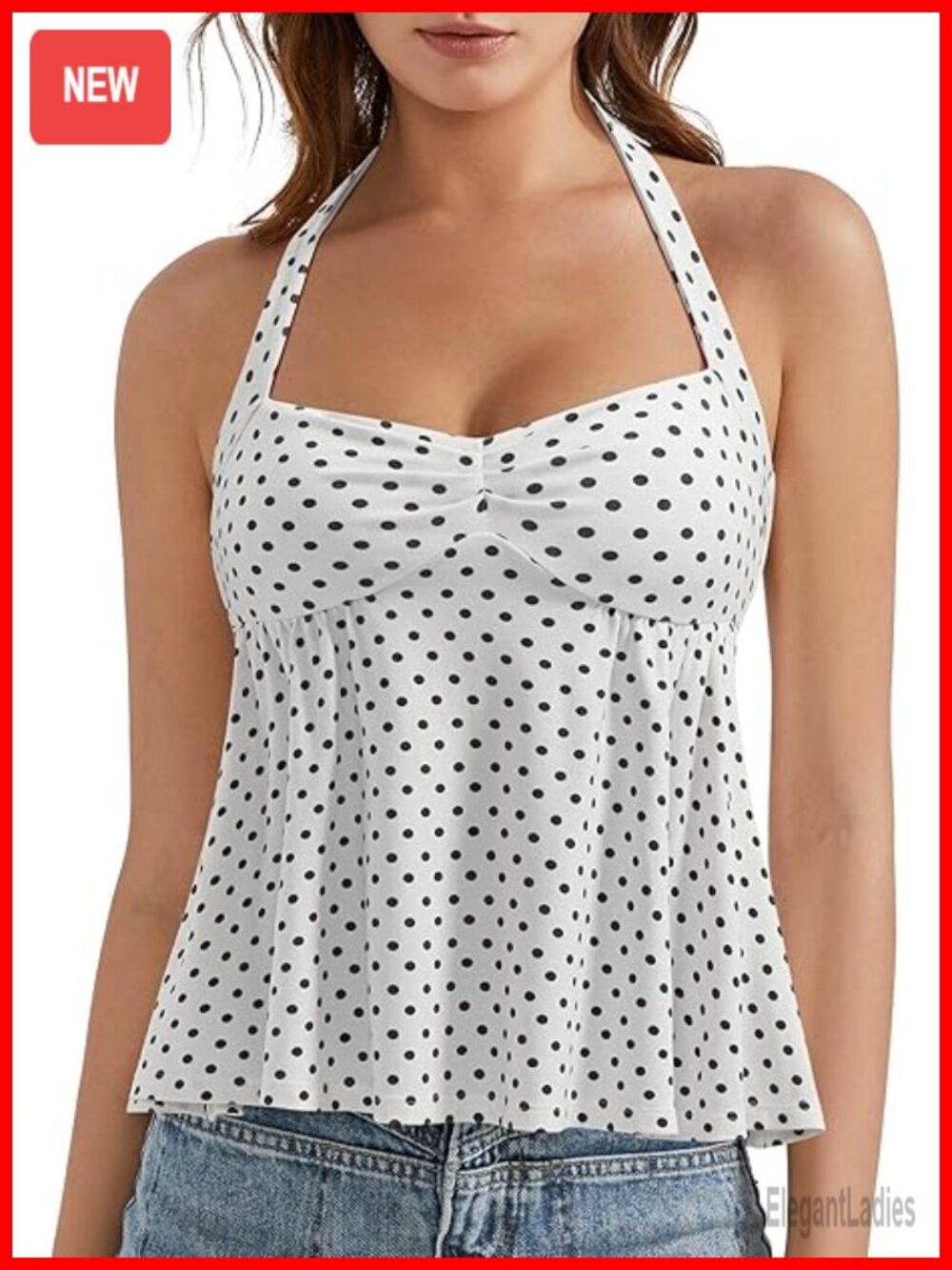Built in Bra Halter Peplum Tank Top Sleeveless Going Out Y2K Cami